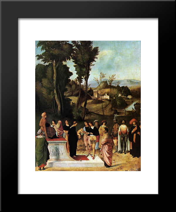 Moses Undergoing Trial By Fire 20x24 Black Modern Wood Framed Art Print Poster by Giorgione