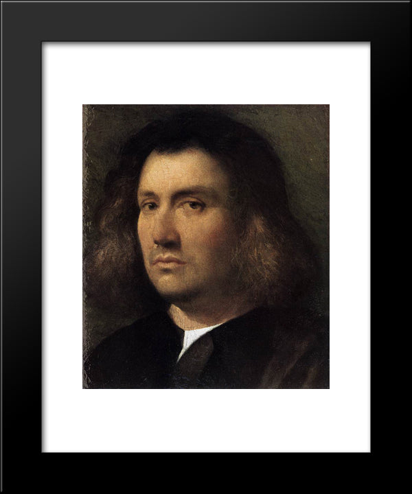 Portrait Of A Man (Terris) 20x24 Black Modern Wood Framed Art Print Poster by Giorgione