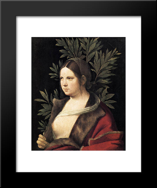 Portrait Of A Young Woman (Laura) 20x24 Black Modern Wood Framed Art Print Poster by Giorgione