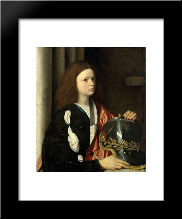 Portrait Of Francesco Maria Della Rovere 20x24 Black Modern Wood Framed Art Print Poster by Giorgione