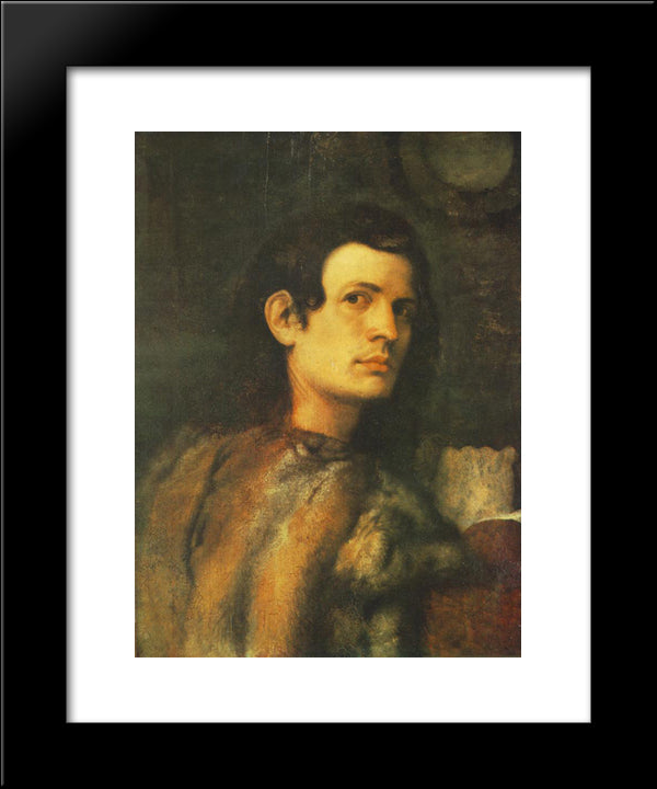 Portrait Of Young Man 20x24 Black Modern Wood Framed Art Print Poster by Giorgione