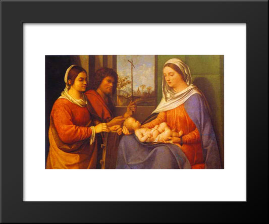 Sacred Conversation 20x24 Black Modern Wood Framed Art Print Poster by Giorgione