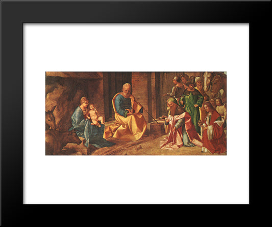 The Adoration Of The Kings 20x24 Black Modern Wood Framed Art Print Poster by Giorgione