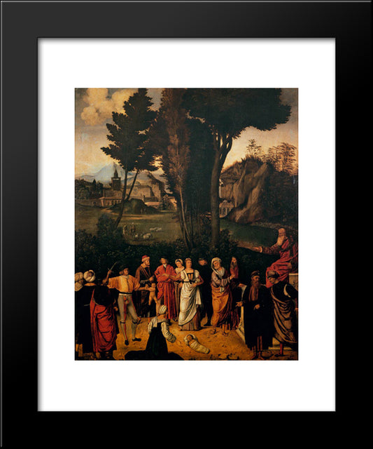 The Judgement Of Solomon 20x24 Black Modern Wood Framed Art Print Poster by Giorgione