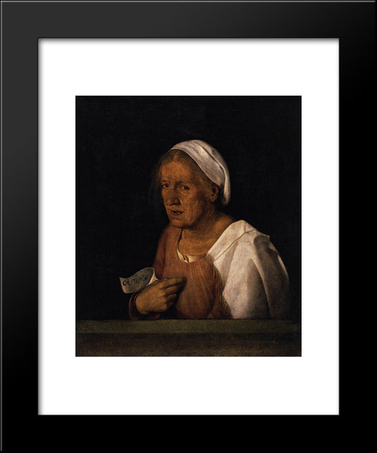 The Old Woman 20x24 Black Modern Wood Framed Art Print Poster by Giorgione