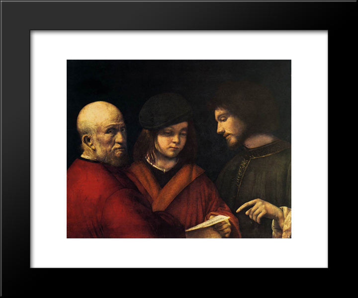 The Three Ages Of Man 20x24 Black Modern Wood Framed Art Print Poster by Giorgione