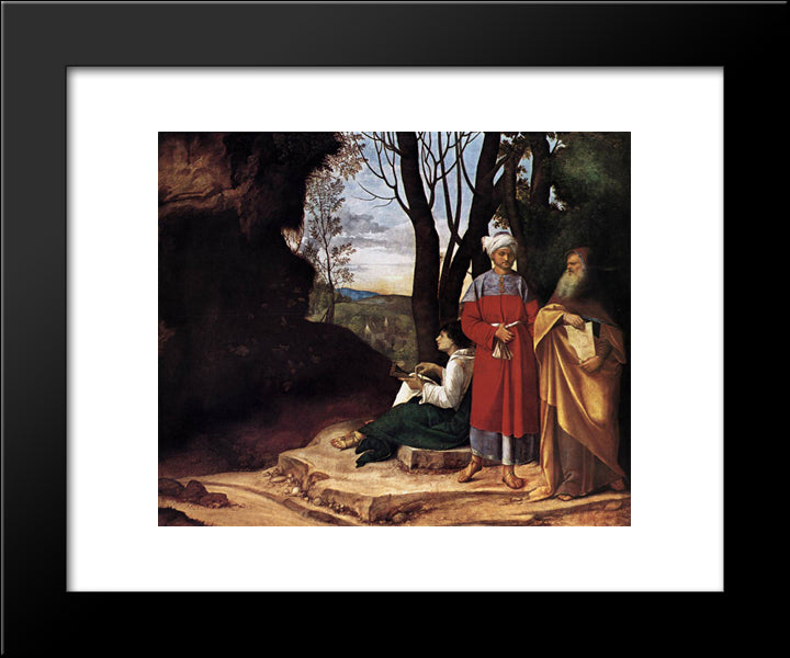 The Three Philosophers 20x24 Black Modern Wood Framed Art Print Poster by Giorgione