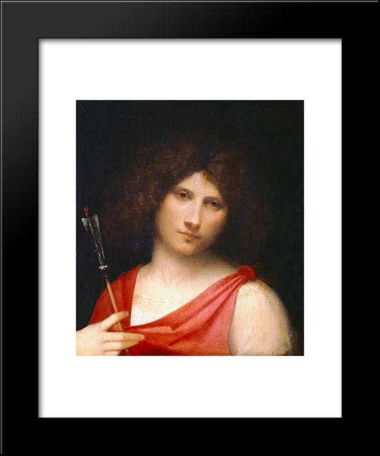 Youth Holding An Arrow 20x24 Black Modern Wood Framed Art Print Poster by Giorgione