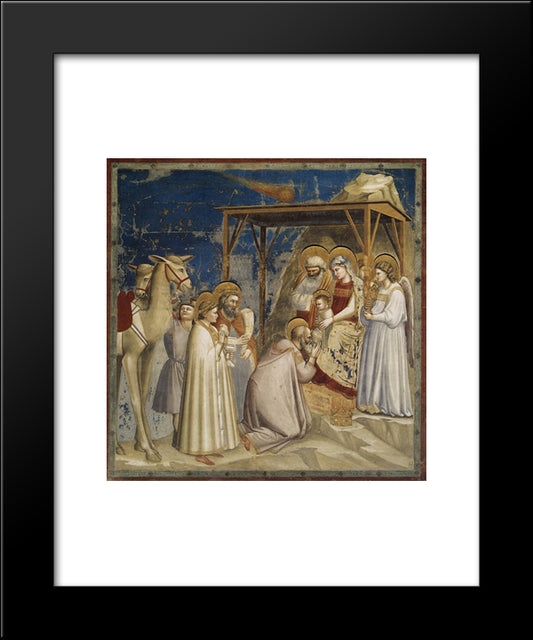 Adoration Of The Magi 20x24 Black Modern Wood Framed Art Print Poster by Giotto