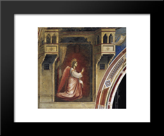 Annunciation The Angel Gabriel Sent By God 20x24 Black Modern Wood Framed Art Print Poster by Giotto