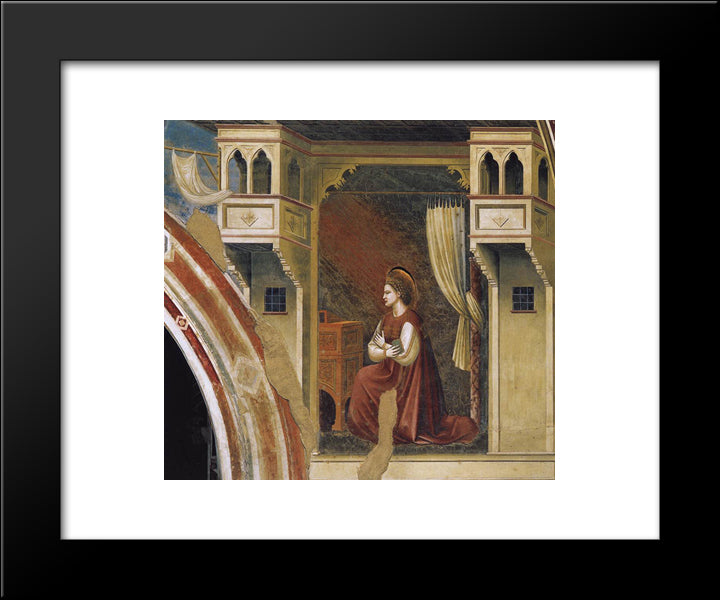 Annunciation The Virgin Receiving The Message 20x24 Black Modern Wood Framed Art Print Poster by Giotto