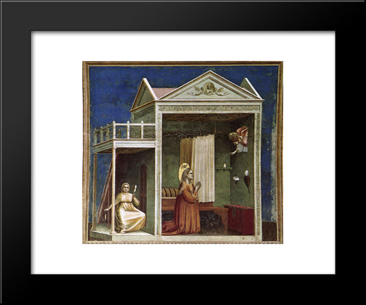 Annunciation To St Anne 20x24 Black Modern Wood Framed Art Print Poster by Giotto