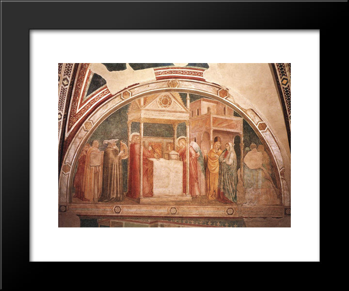 Annunciation To Zacharias 20x24 Black Modern Wood Framed Art Print Poster by Giotto