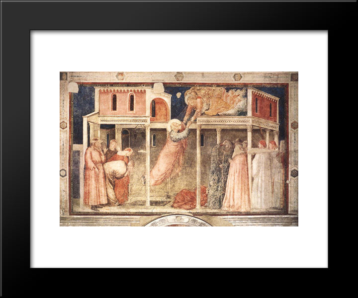 Ascension Of The Evangelist 20x24 Black Modern Wood Framed Art Print Poster by Giotto