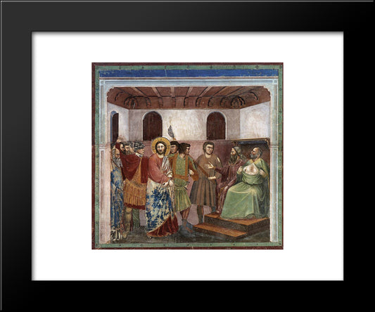 Christ Before Caiaphas 20x24 Black Modern Wood Framed Art Print Poster by Giotto