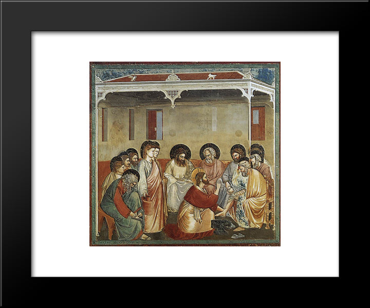 Christ Washing The Disciples' Feet 20x24 Black Modern Wood Framed Art Print Poster by Giotto