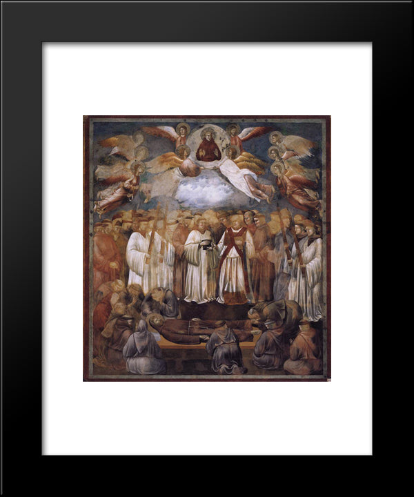 Death And Ascension Of St. Francis 20x24 Black Modern Wood Framed Art Print Poster by Giotto