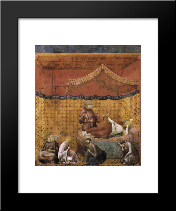 Dream Of St. Gregory 20x24 Black Modern Wood Framed Art Print Poster by Giotto