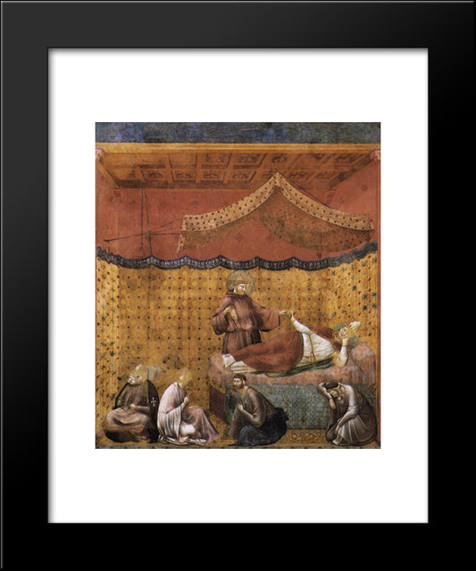 Dream Of St. Gregory 20x24 Black Modern Wood Framed Art Print Poster by Giotto