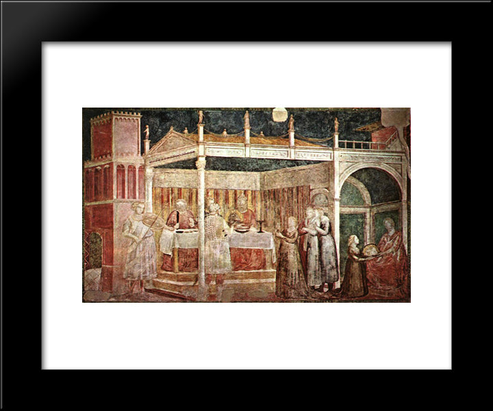 Feast Of Herod 20x24 Black Modern Wood Framed Art Print Poster by Giotto