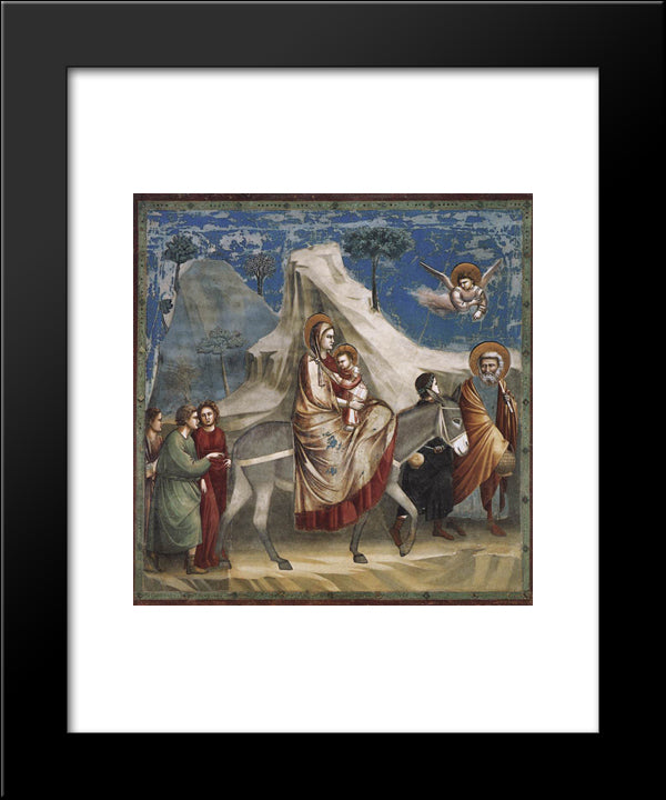 Flight Into Egypt 20x24 Black Modern Wood Framed Art Print Poster by Giotto