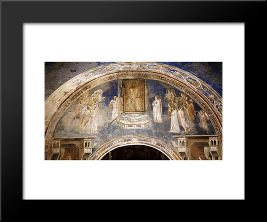 God Sends Gabriel To The Virgin 20x24 Black Modern Wood Framed Art Print Poster by Giotto