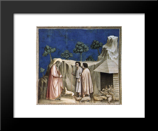 Joachim Among The Shepherds 20x24 Black Modern Wood Framed Art Print Poster by Giotto