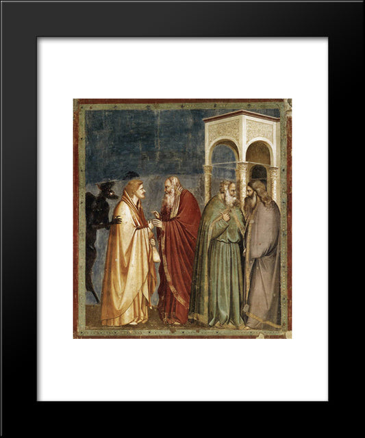 Judas Receiving Payment For His Betrayal 20x24 Black Modern Wood Framed Art Print Poster by Giotto