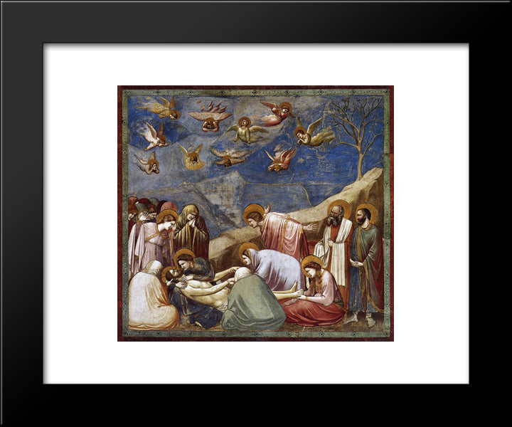 Lamentation (The Mourning Of Christ) 20x24 Black Modern Wood Framed Art Print Poster by Giotto