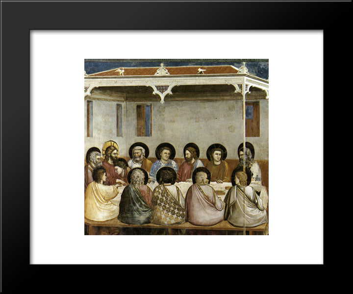 Last Supper 20x24 Black Modern Wood Framed Art Print Poster by Giotto