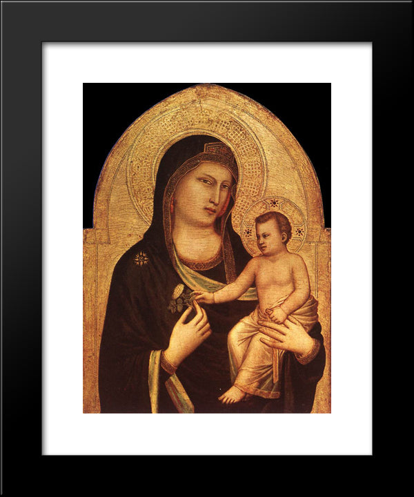 Madonna And Child 20x24 Black Modern Wood Framed Art Print Poster by Giotto