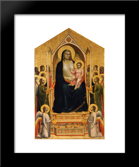 Madonna In Maest (Ognissanti Madonna) 20x24 Black Modern Wood Framed Art Print Poster by Giotto