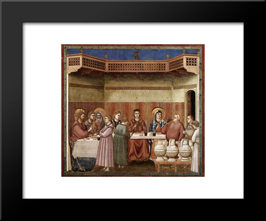 Marriage At Cana 20x24 Black Modern Wood Framed Art Print Poster by Giotto