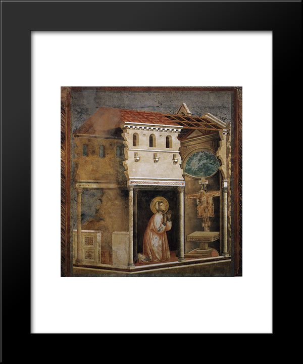 Miracle Of The Crucifix 20x24 Black Modern Wood Framed Art Print Poster by Giotto