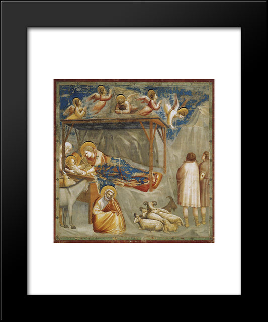 Nativity. Birth Of Jesus 20x24 Black Modern Wood Framed Art Print Poster by Giotto