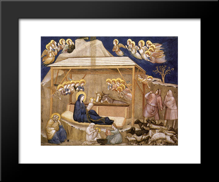 Nativity 20x24 Black Modern Wood Framed Art Print Poster by Giotto