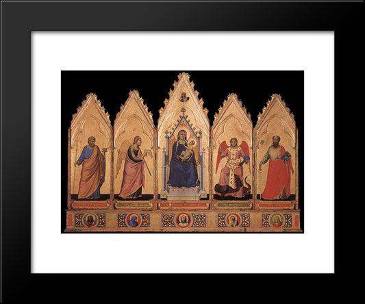 Polyptych 20x24 Black Modern Wood Framed Art Print Poster by Giotto