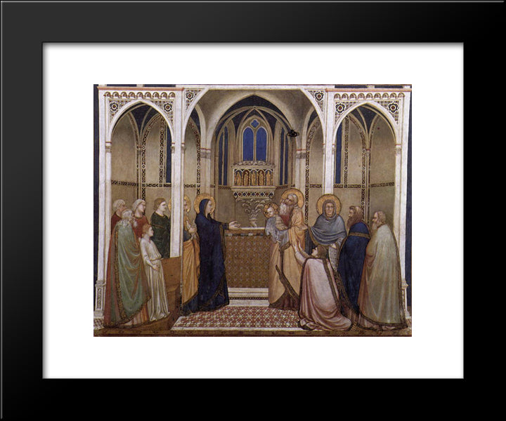 Presentation Of Christ In The Temple 20x24 Black Modern Wood Framed Art Print Poster by Giotto