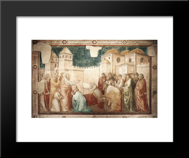 Raising Of Drusiana 20x24 Black Modern Wood Framed Art Print Poster by Giotto