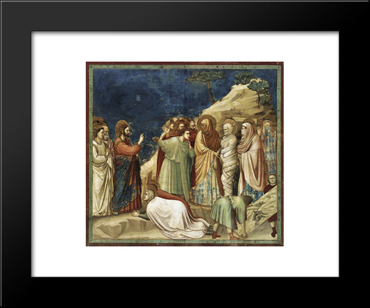 Raising Of Lazarus 20x24 Black Modern Wood Framed Art Print Poster by Giotto