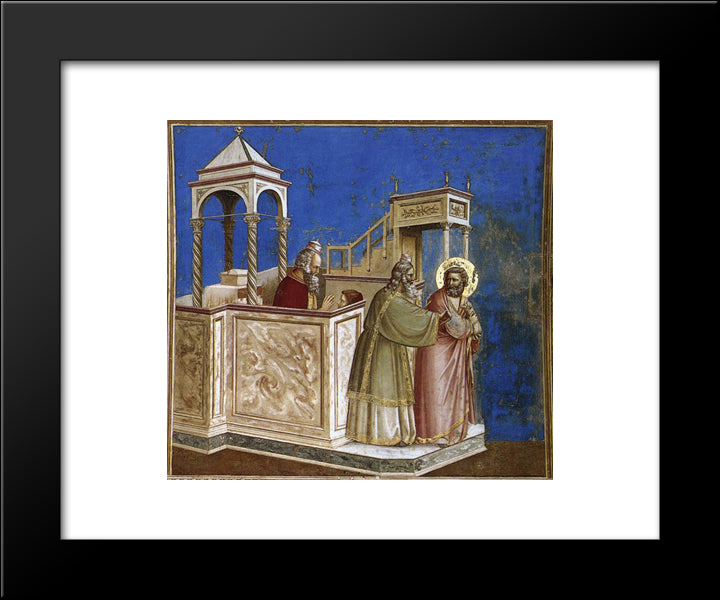 Rejection Of Joachim'S Sacrifice 20x24 Black Modern Wood Framed Art Print Poster by Giotto