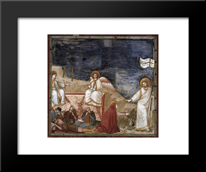 Resurrection (Noli Me Tangere) 20x24 Black Modern Wood Framed Art Print Poster by Giotto