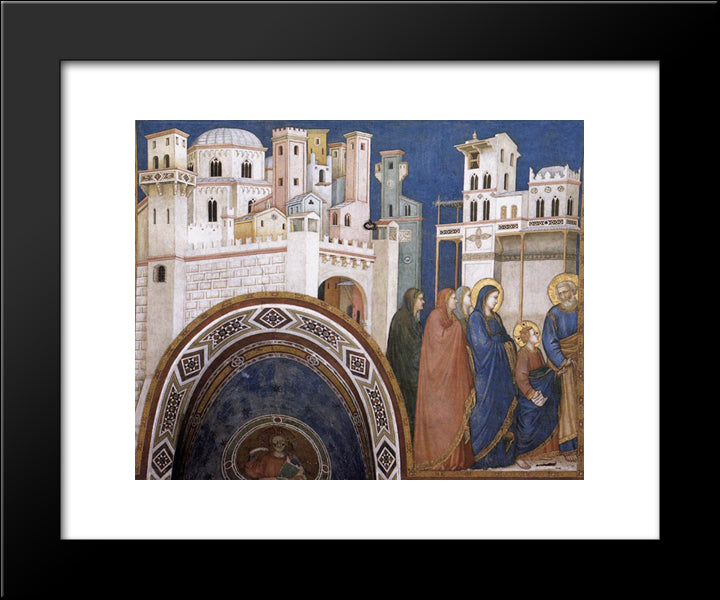 Return Of Christ To Jerusalem 20x24 Black Modern Wood Framed Art Print Poster by Giotto