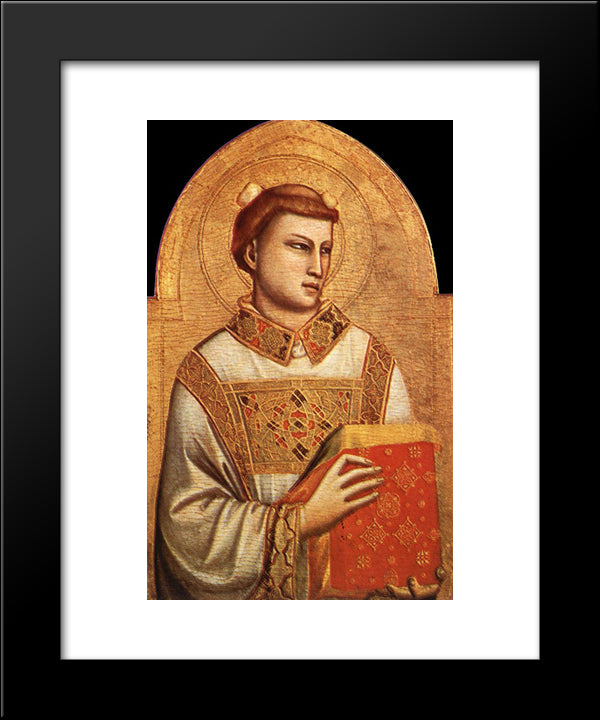 Saint Stephen 20x24 Black Modern Wood Framed Art Print Poster by Giotto