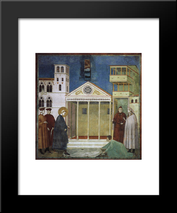 St. Francis Honoured By A Simple Man 20x24 Black Modern Wood Framed Art Print Poster by Giotto