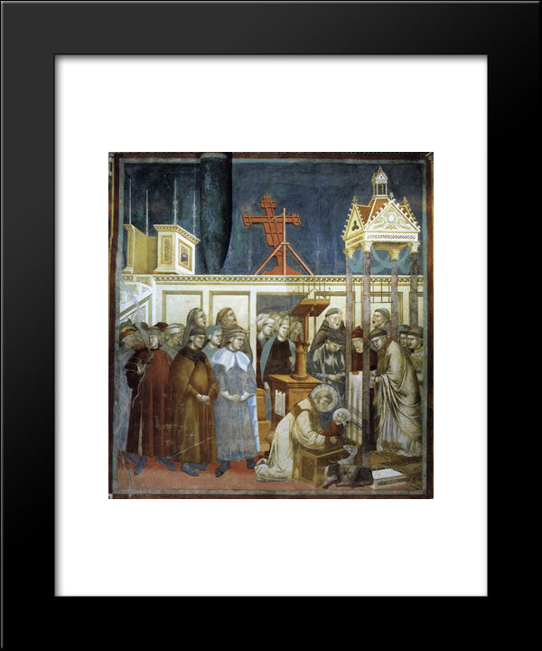 St. Francis Of Assisi Preparing The Christmas Crib At Grecchio 20x24 Black Modern Wood Framed Art Print Poster by Giotto