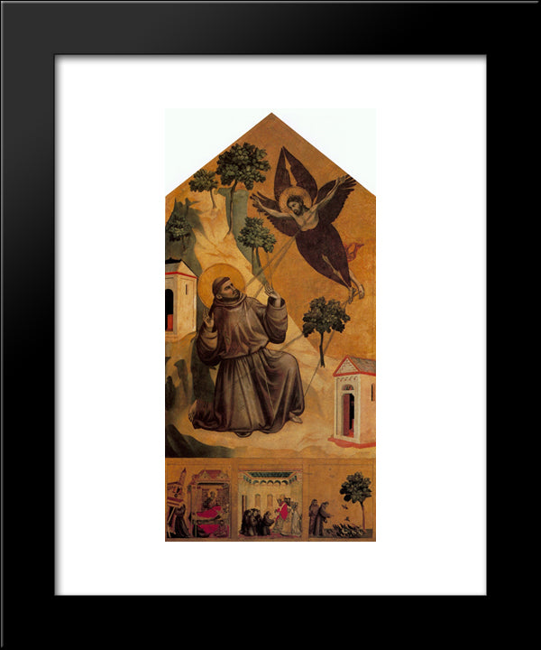 St. Francis Receiving The Stigmata 20x24 Black Modern Wood Framed Art Print Poster by Giotto