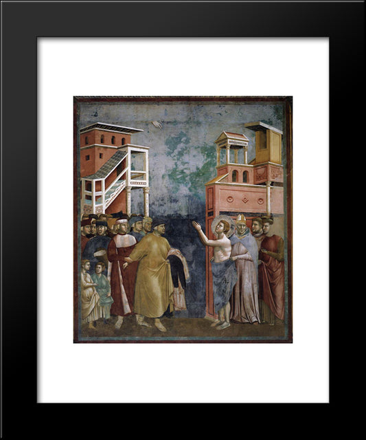 St. Francis Renounces All Worldly Goods 20x24 Black Modern Wood Framed Art Print Poster by Giotto