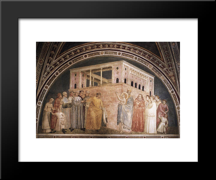 St. Francis Renouncing His Worldly Goods 20x24 Black Modern Wood Framed Art Print Poster by Giotto