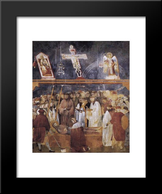 St. Jerome Checking The Stigmata On The Body Of St. Francis 20x24 Black Modern Wood Framed Art Print Poster by Giotto